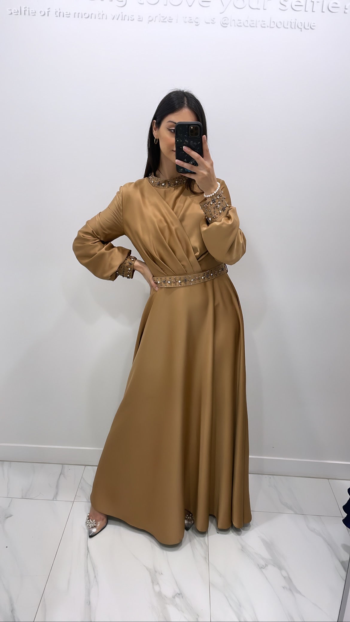 Leah gem gown - Brown