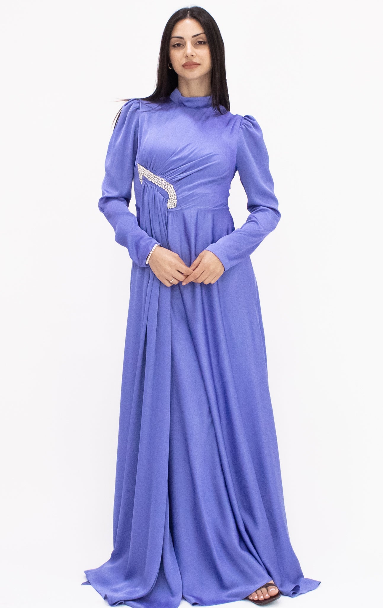 Mia satin gown - Blue