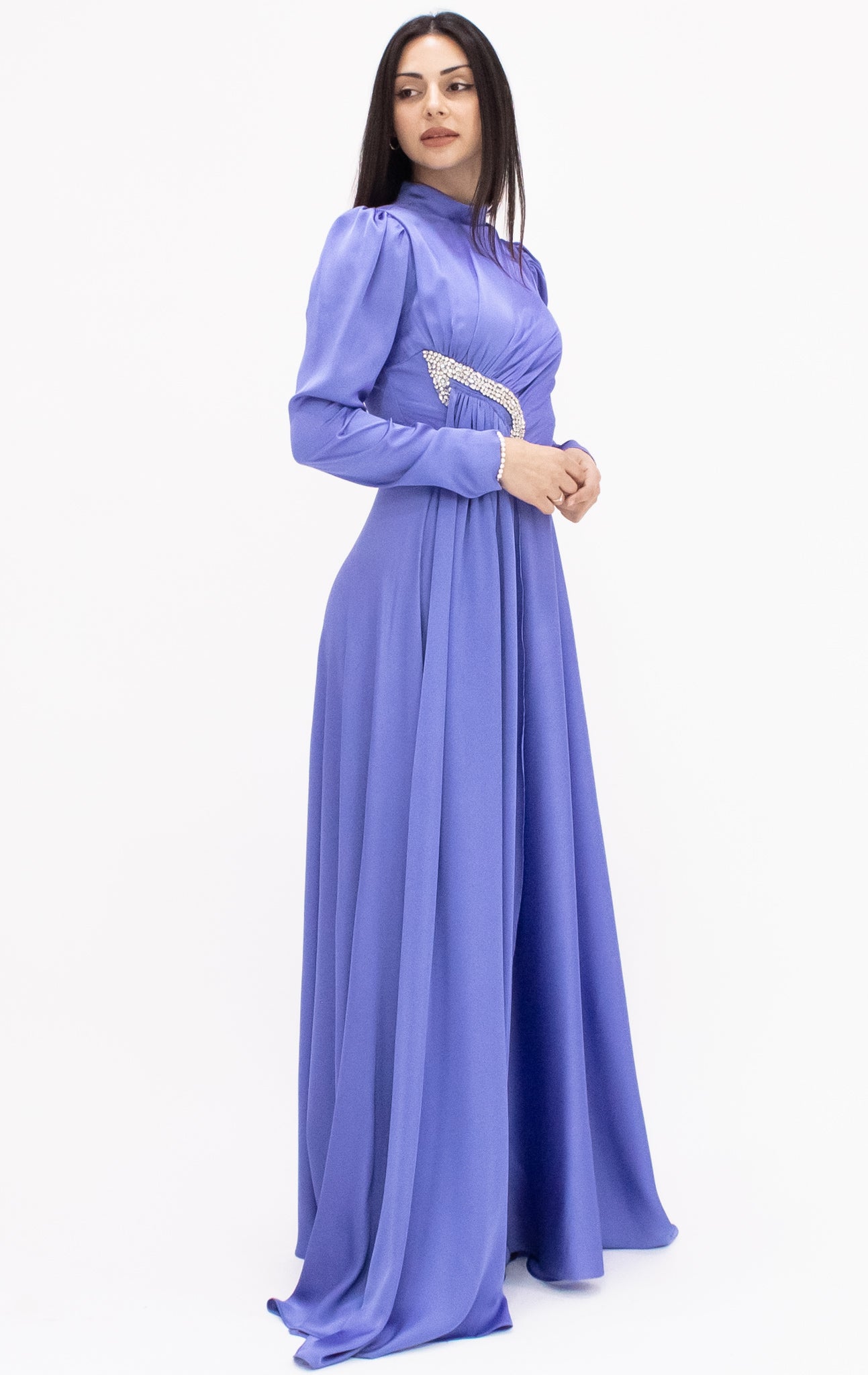 Mia satin gown - Blue