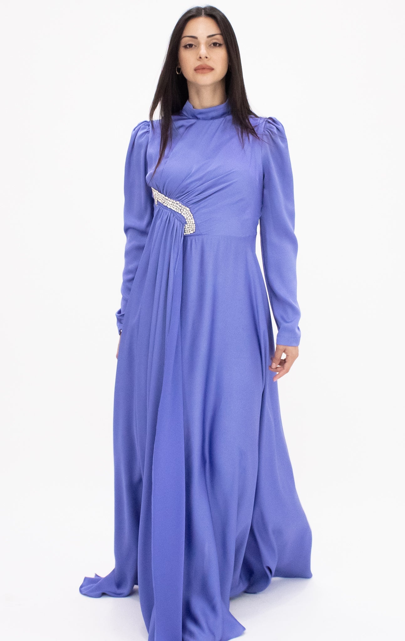 Mia satin gown - Blue