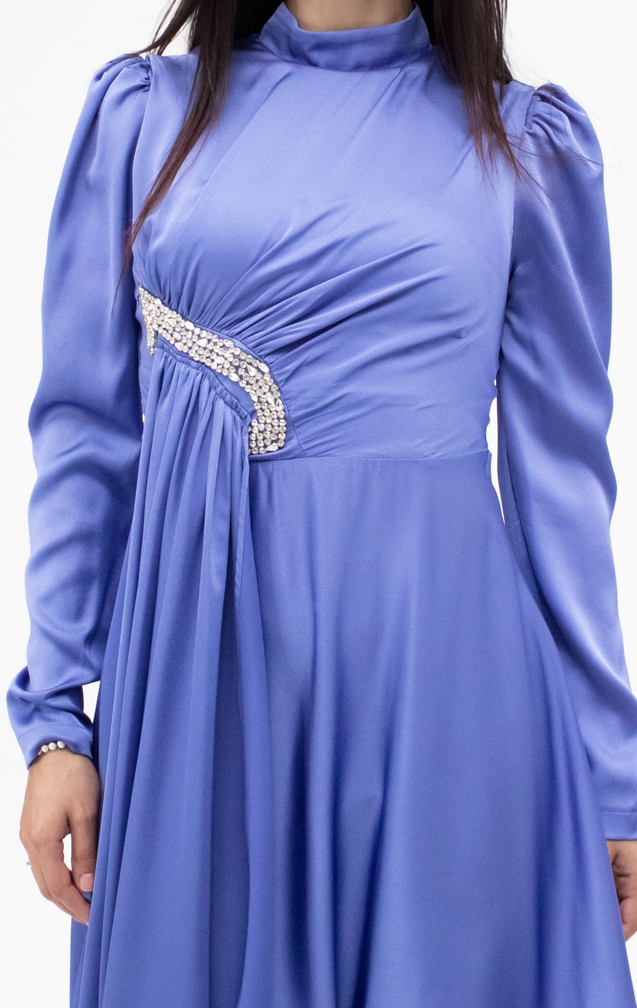 Mia satin gown - Blue