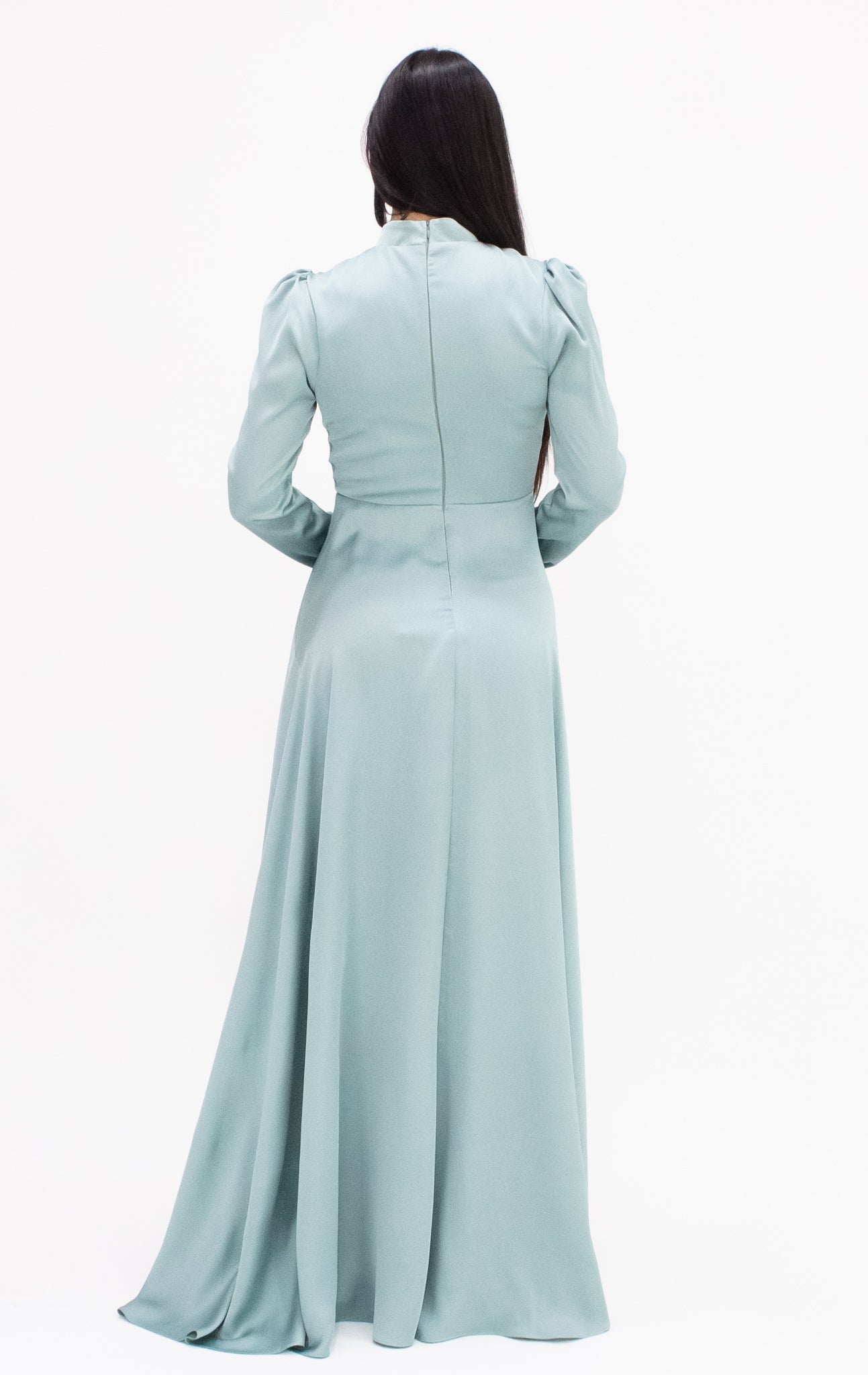 Mia satin gown - Sage