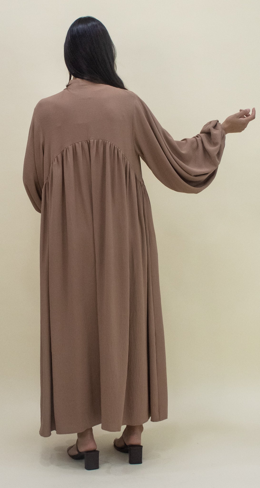 Paris Open Abaya  - Tan