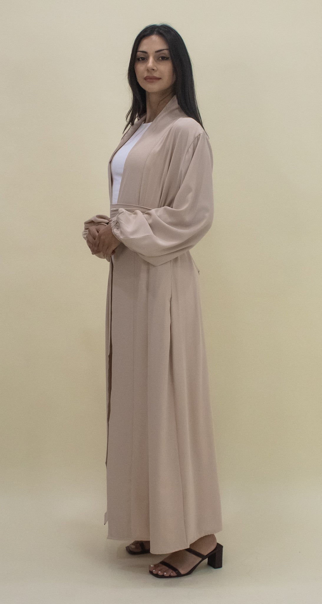 Luxe Open Abaya - Cream