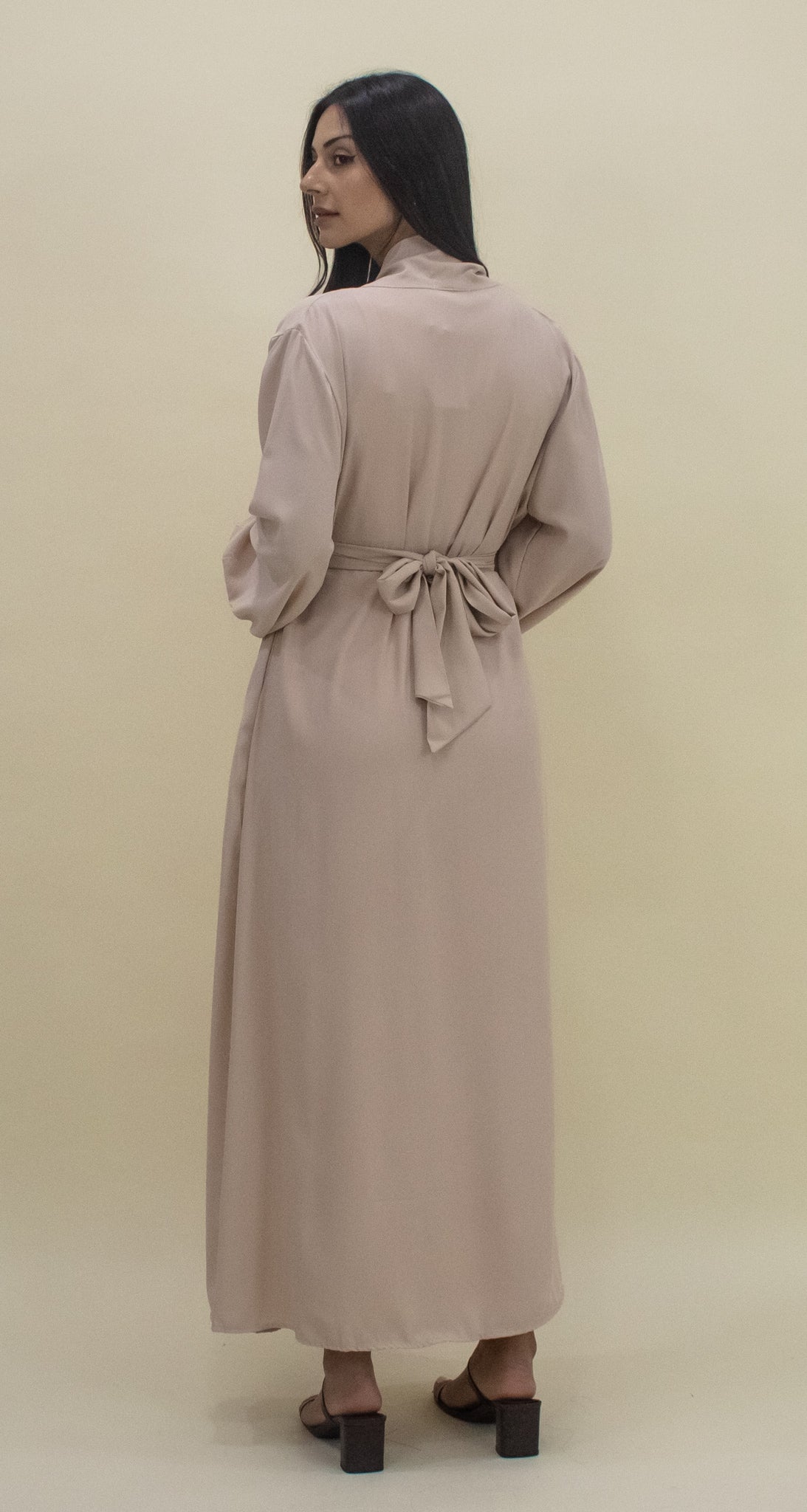 Luxe Open Abaya - Cream