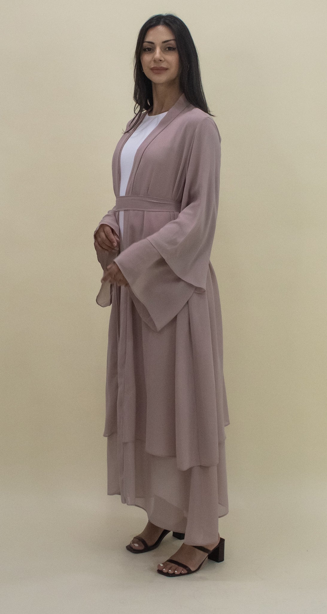 Nour Open Abaya - Nude