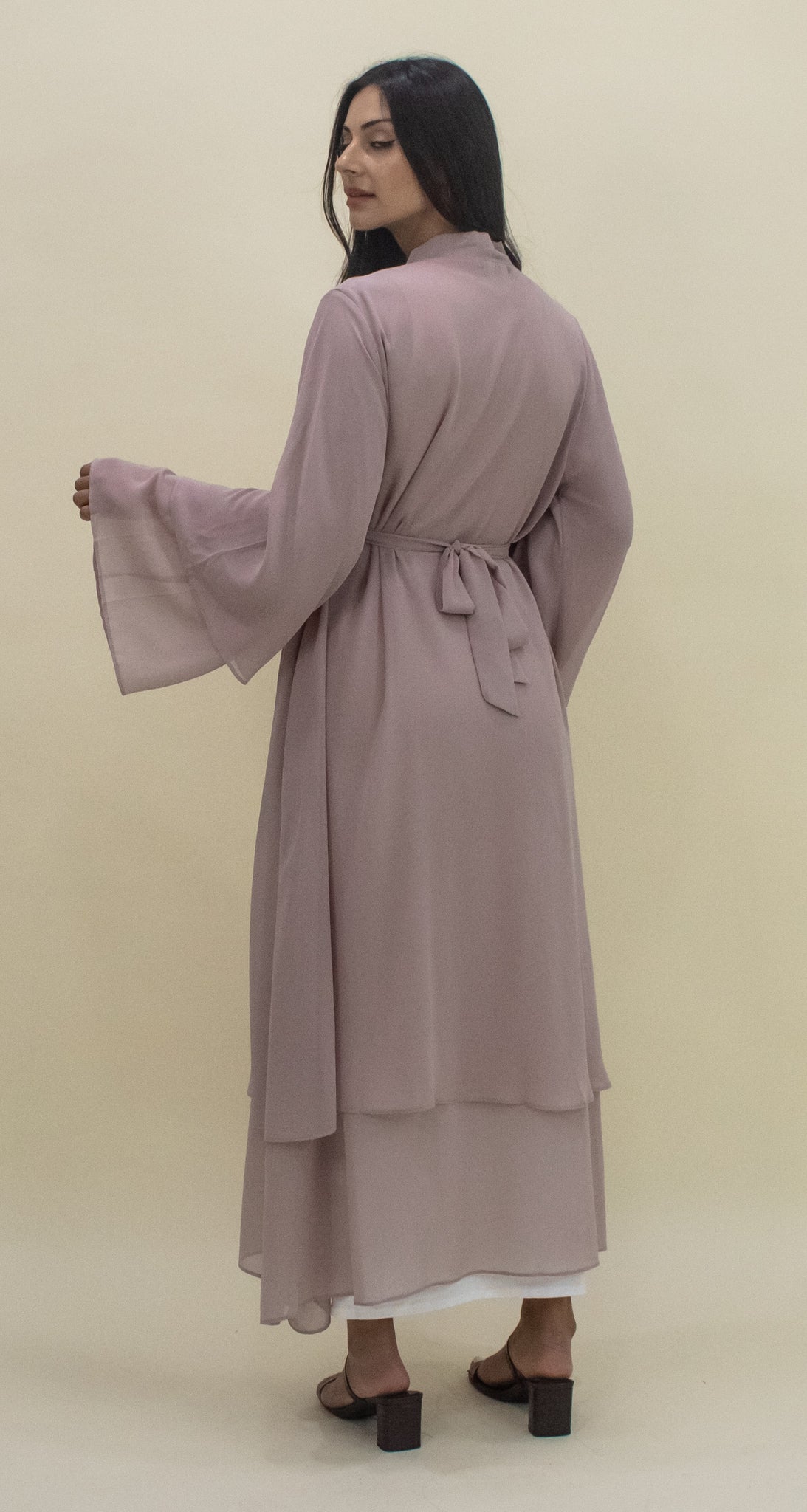 Nour Open Abaya - Nude
