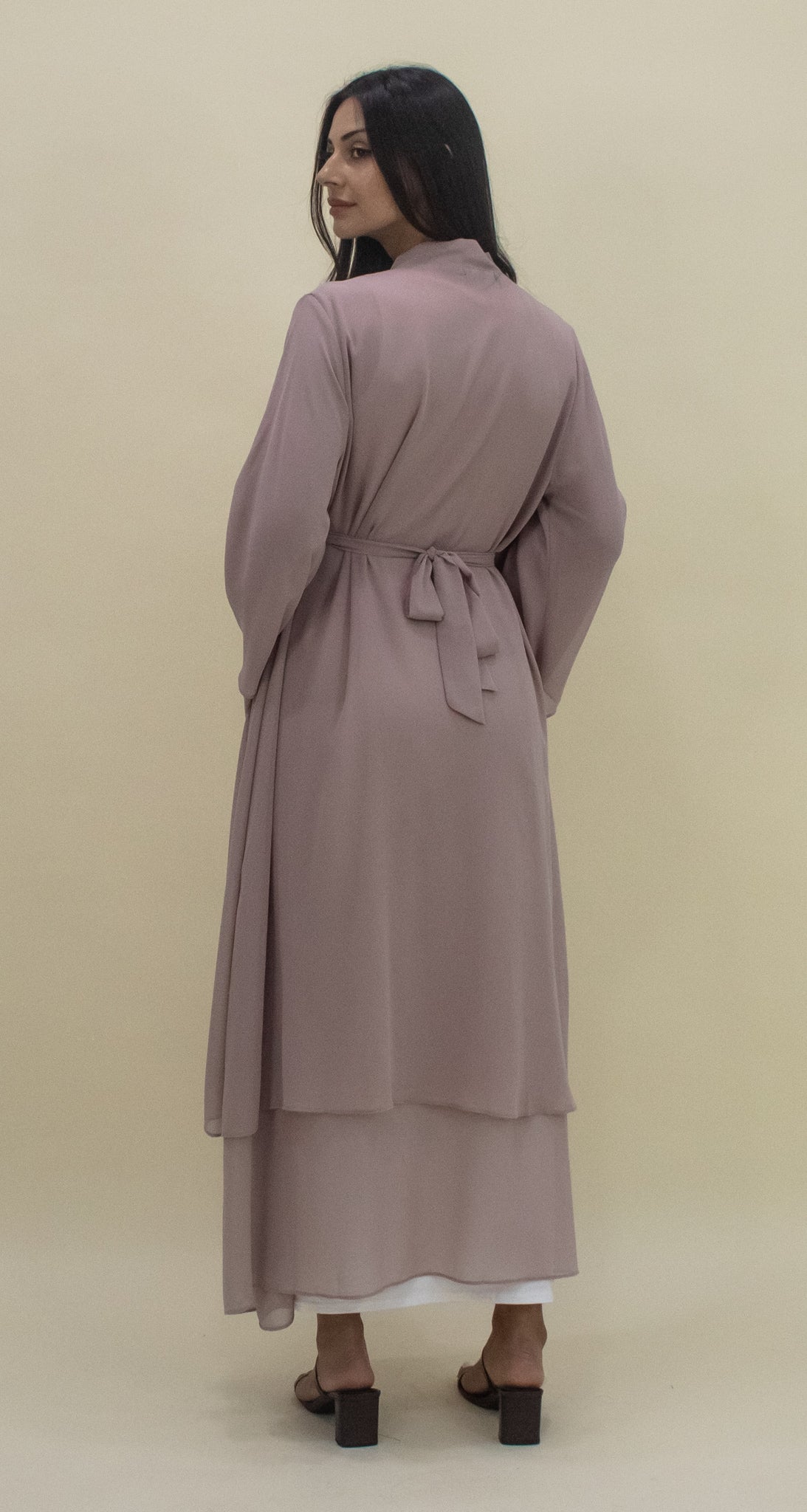 Nour Open Abaya - Nude