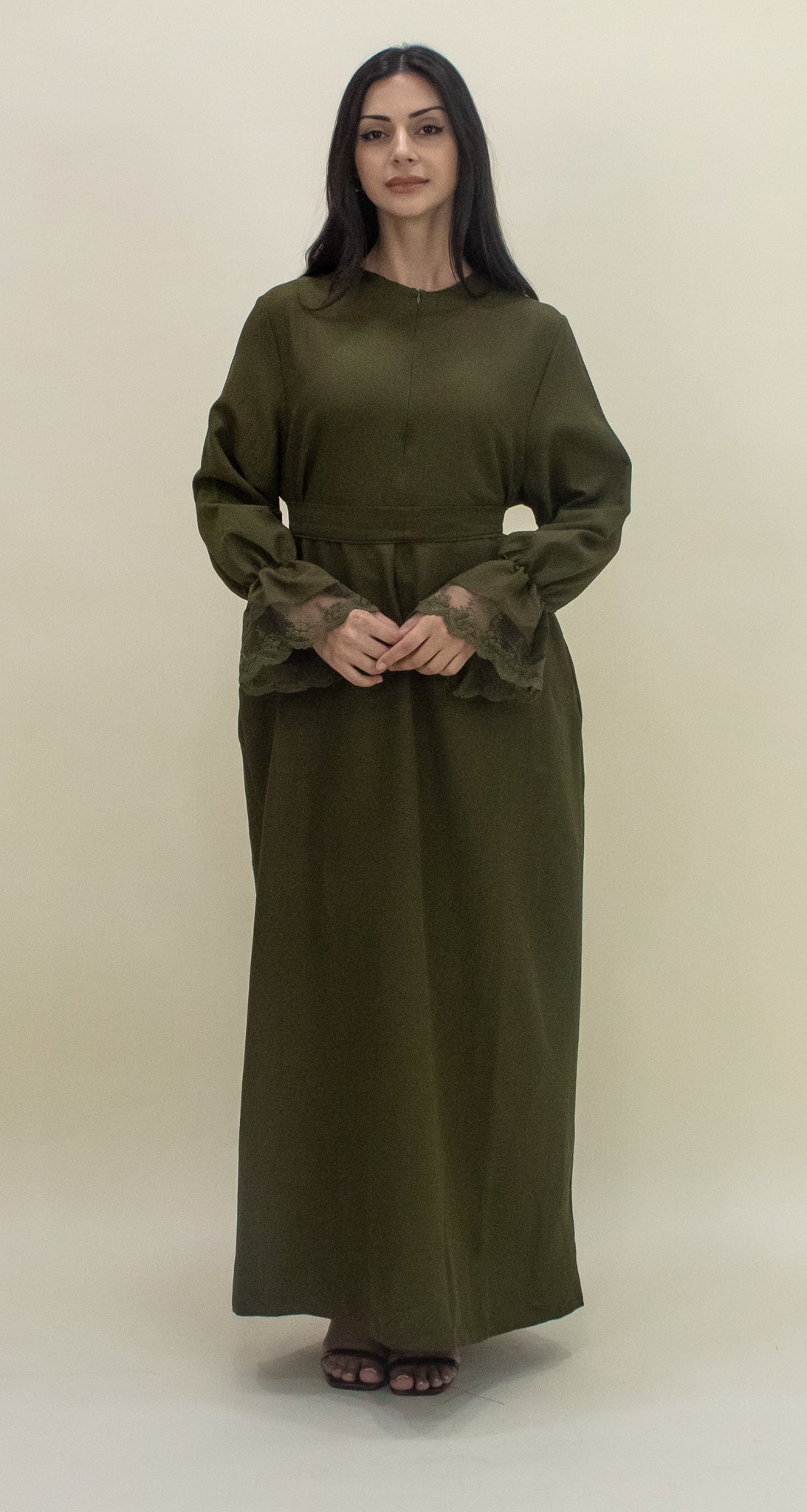 Lace Abaya - Green