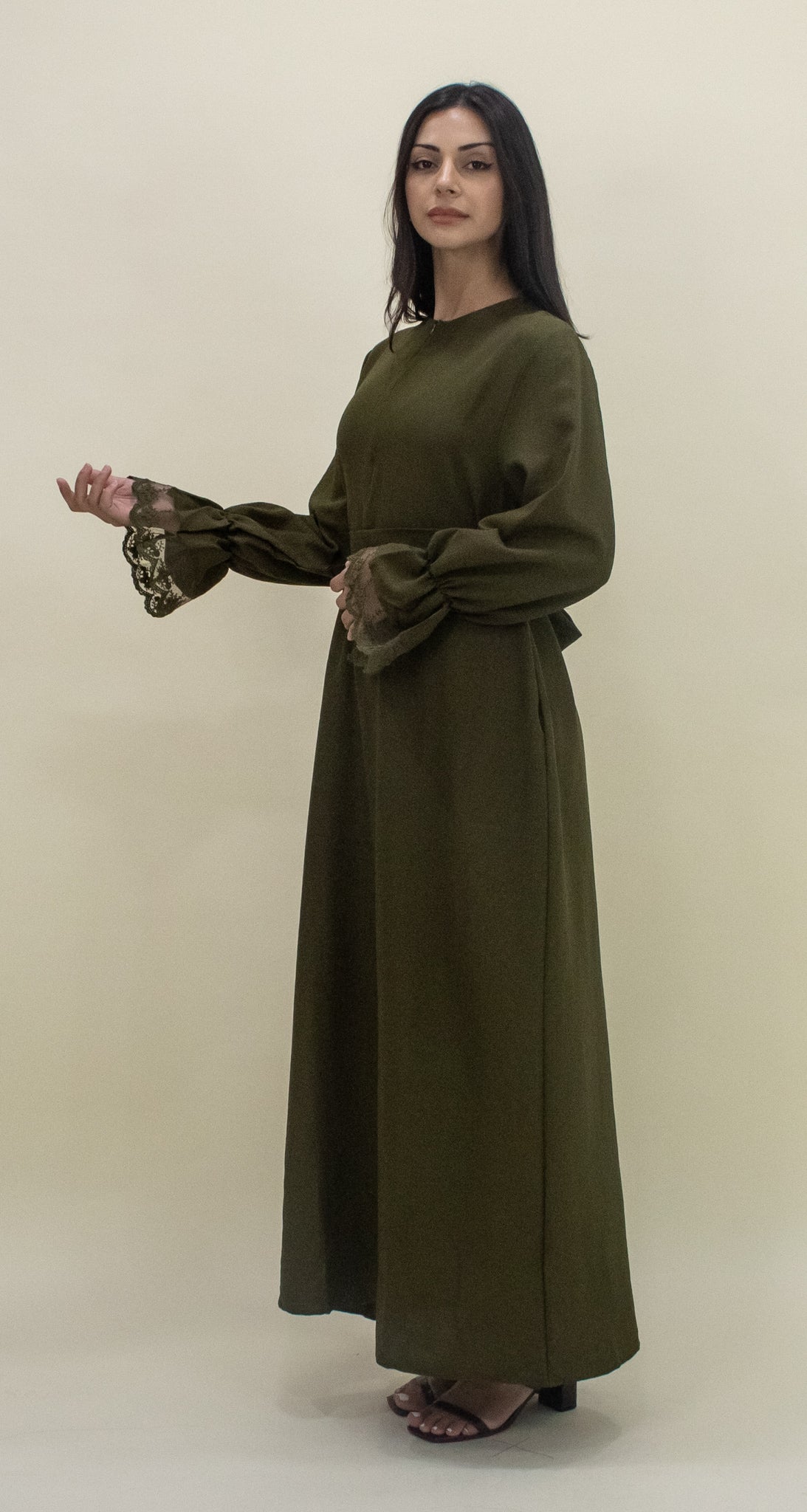 Lace Abaya - Green
