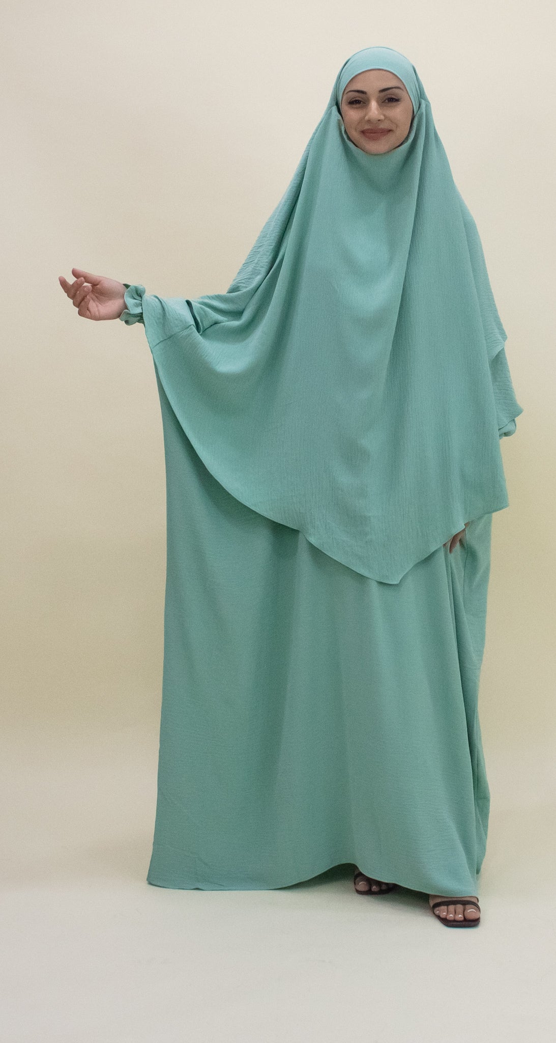 Amanah Ruffle Sleeve Abaya - (S/M)