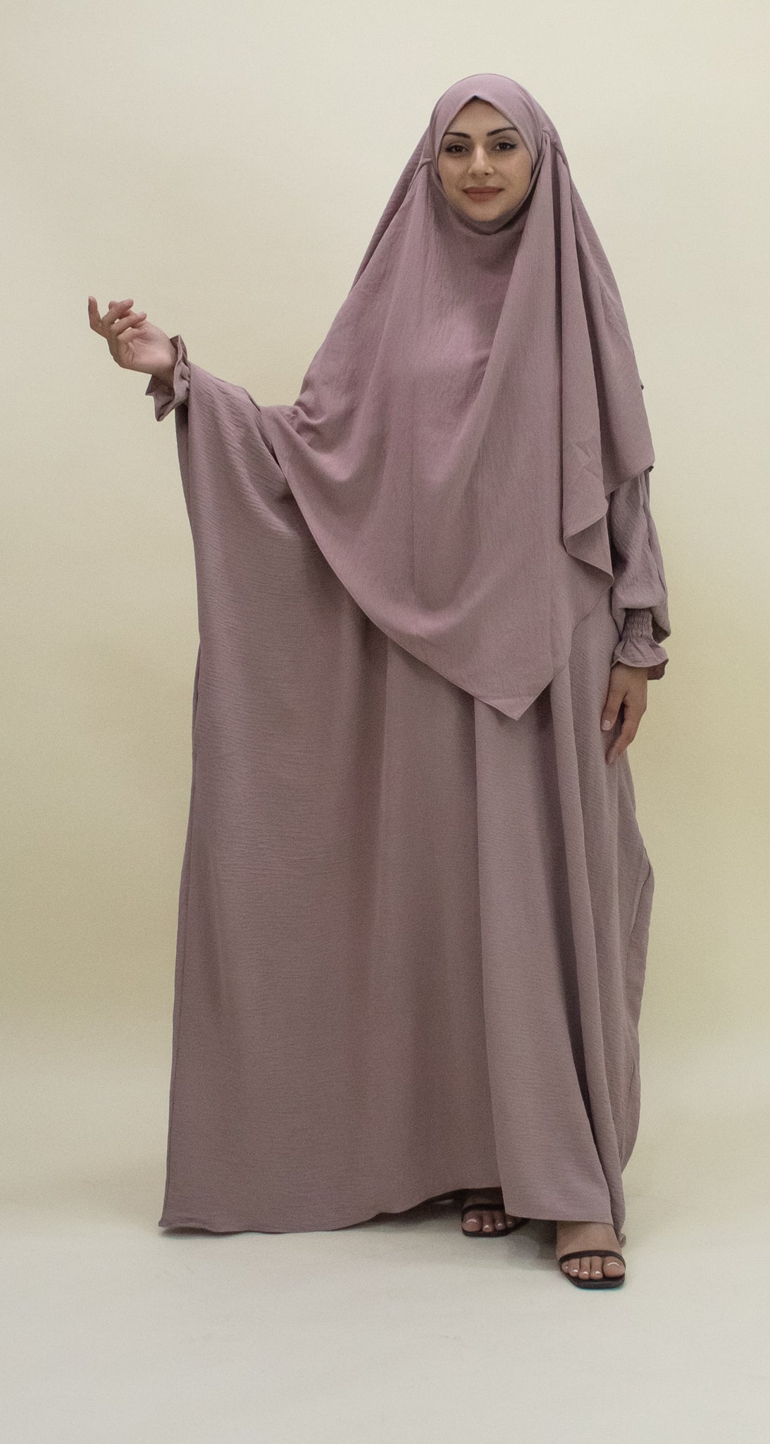 Amanah Ruffle Sleeve Abaya - (S/M)