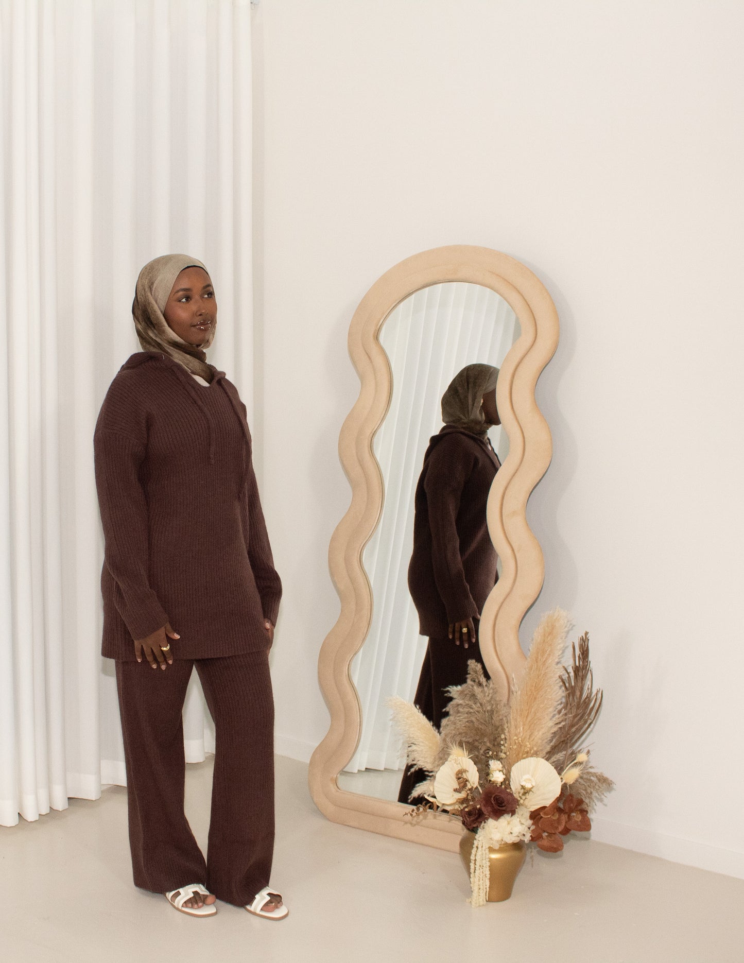 Knit Hoodie Set - Chocolate Brown