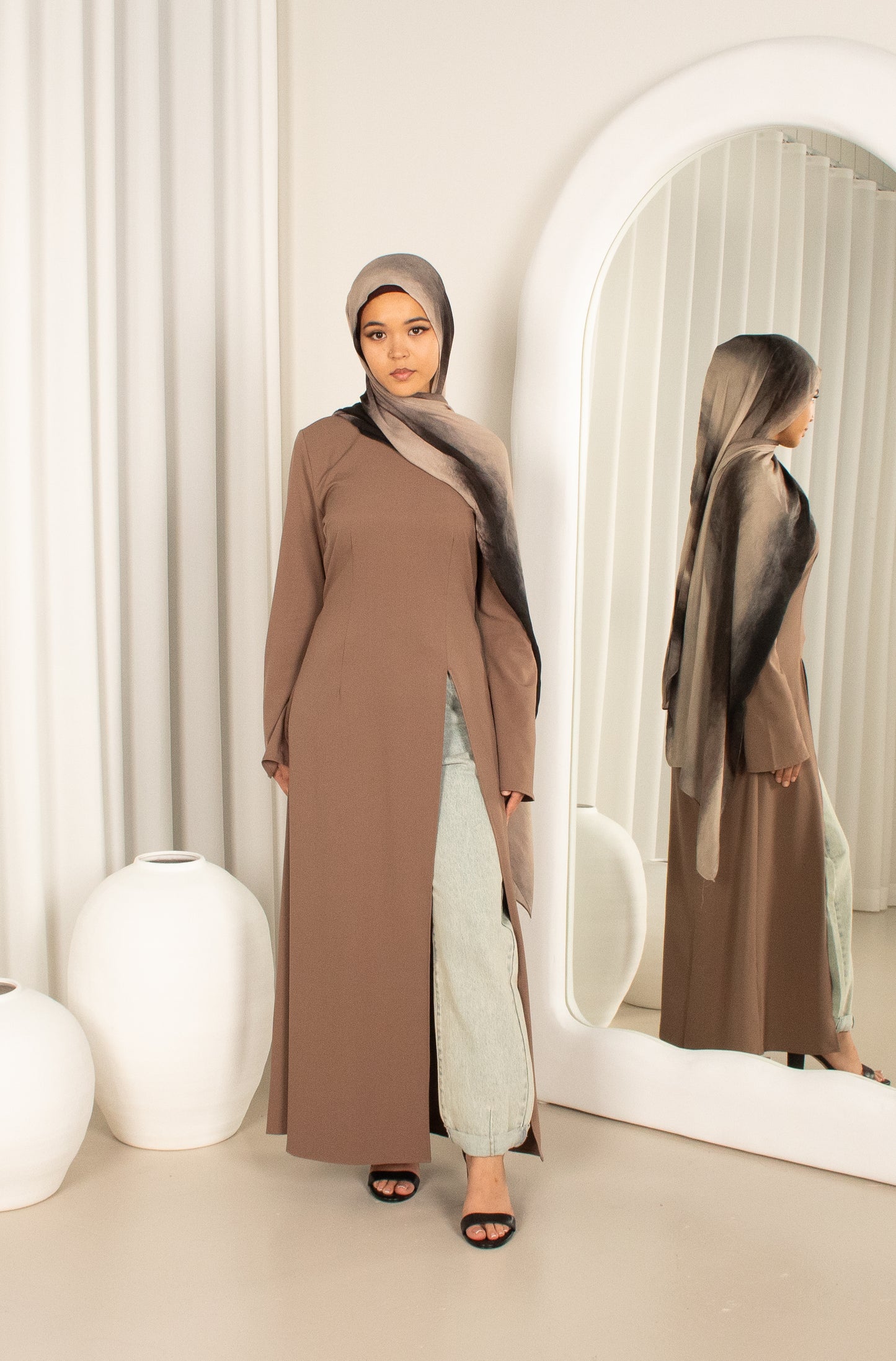 Soraya Split Top- Light Brown