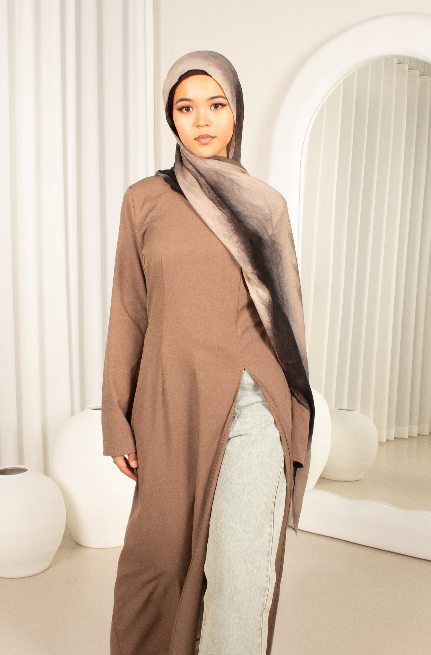 Soraya Split Top- Light Brown