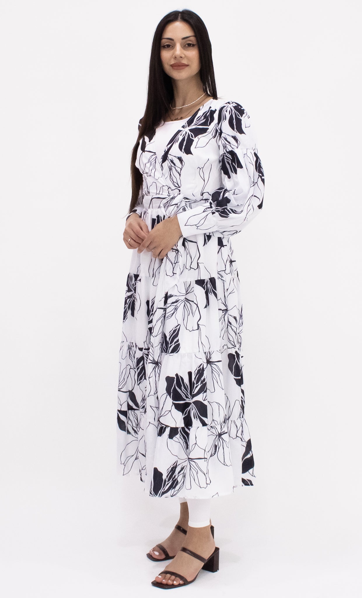 Black & White Wrap Dress