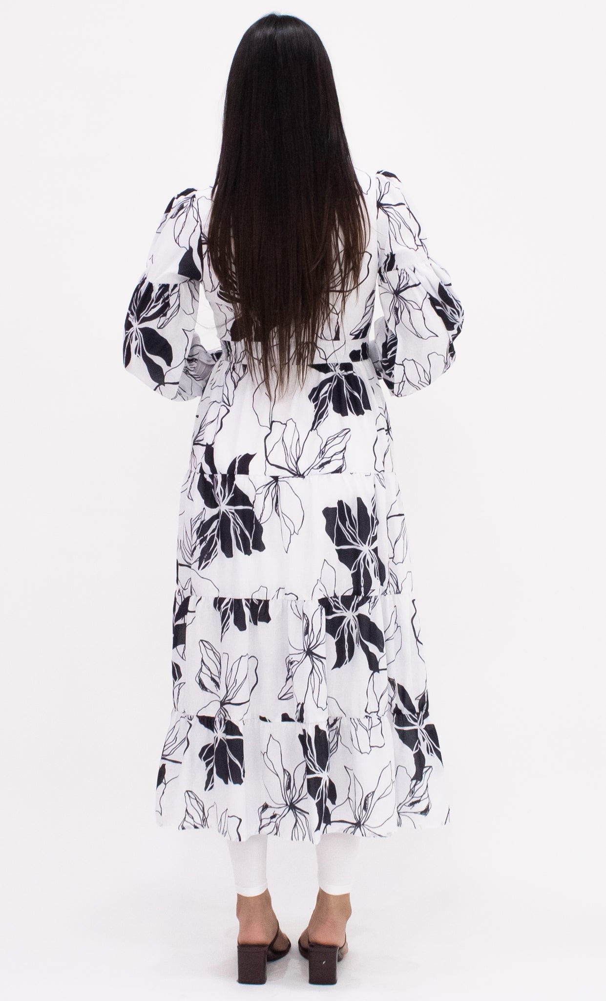 Black & White Wrap Dress