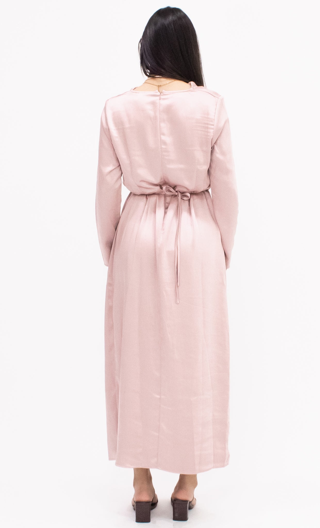Sofie Satin Dress - Blush