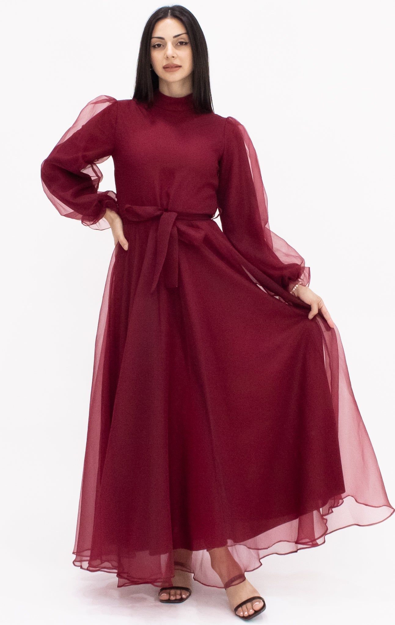 Mariana glittery gown - Maroon