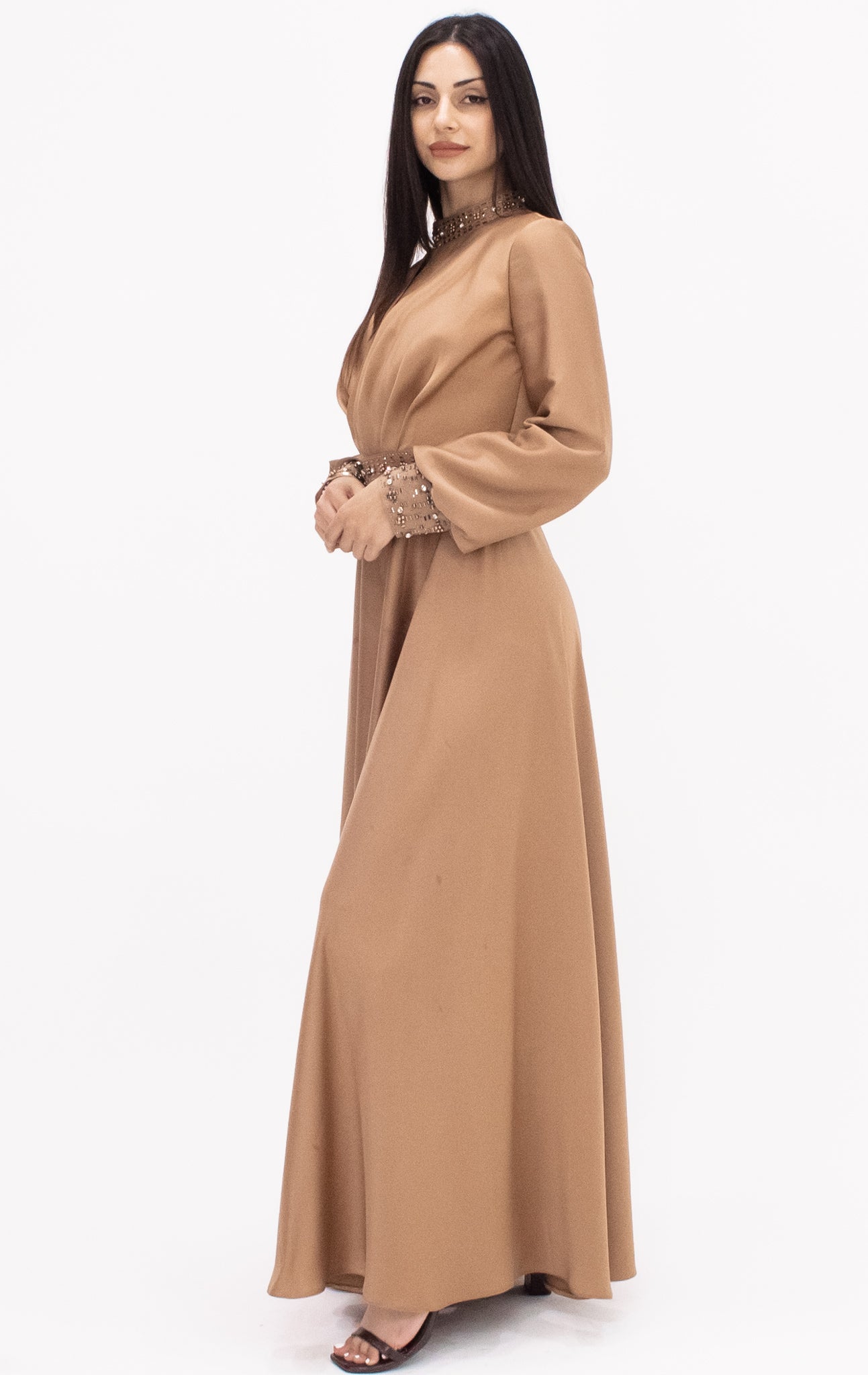 Leah gem gown - Brown