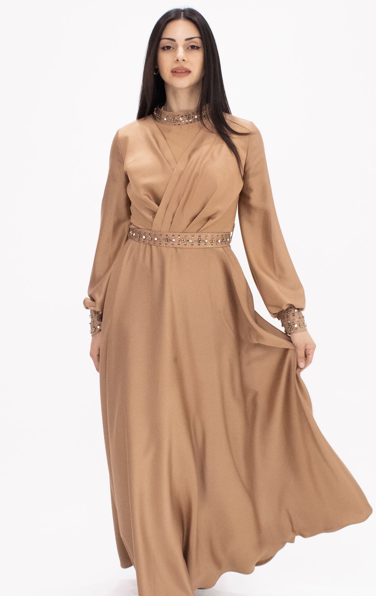 Leah gem gown - Brown
