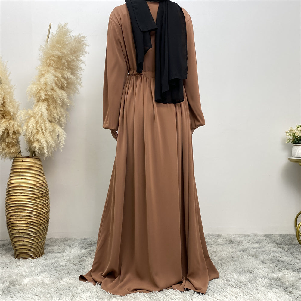 Drawstring Abaya - Tan