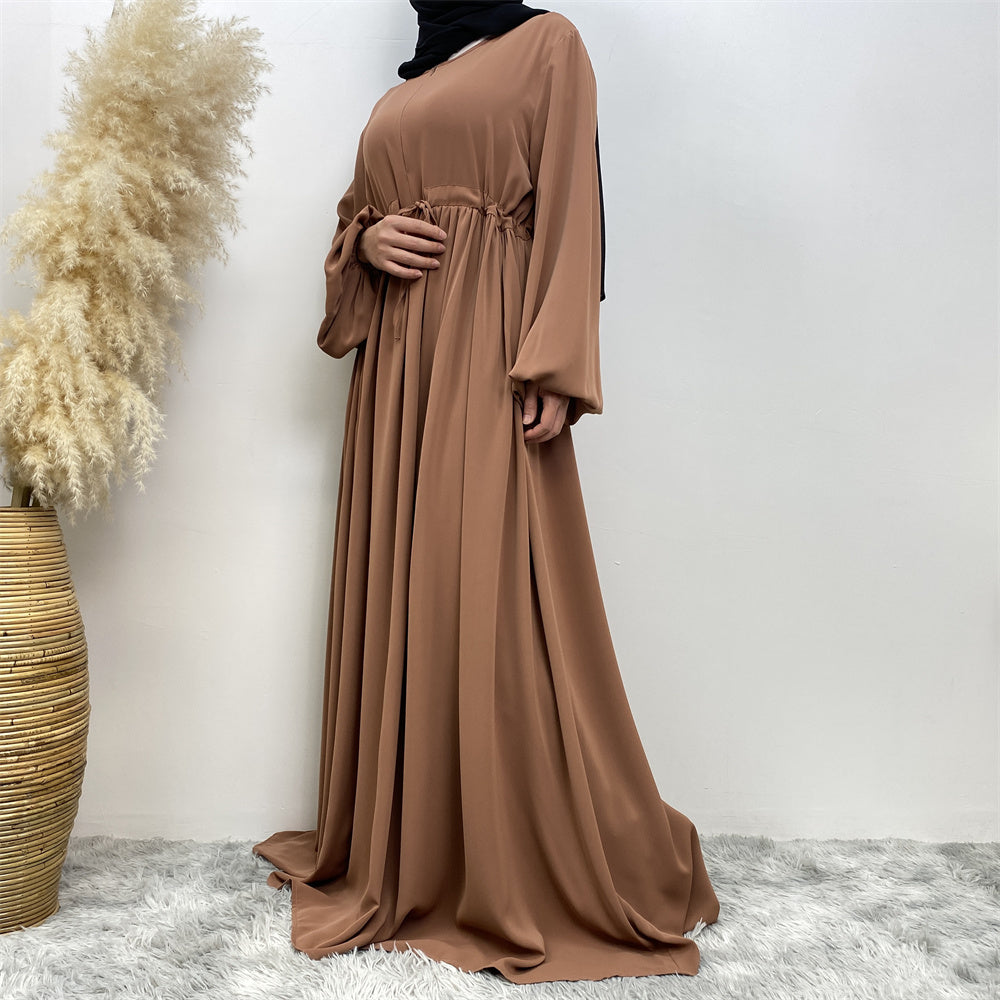 Drawstring Abaya - Tan
