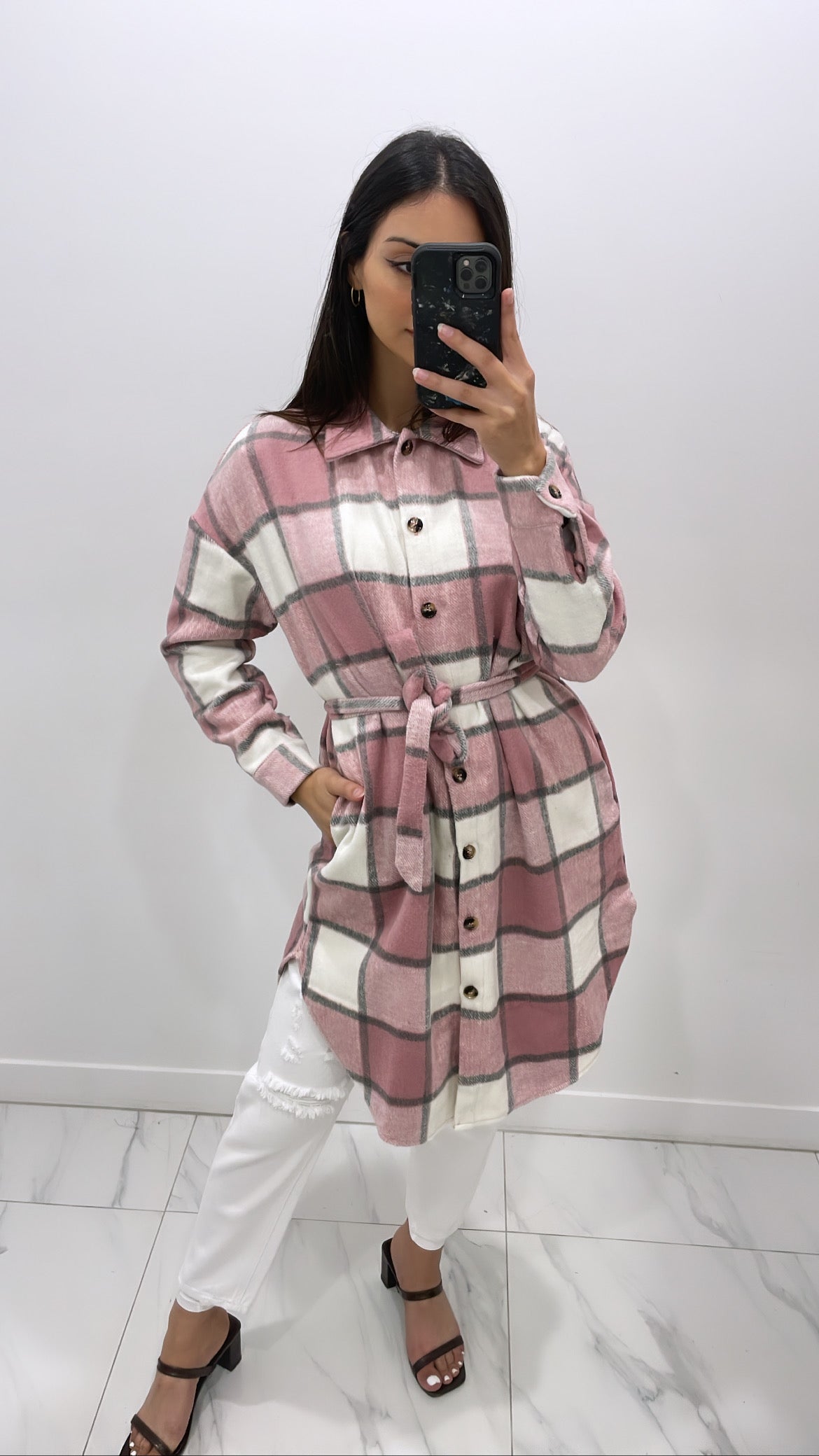 Plaid Jacket - Pink