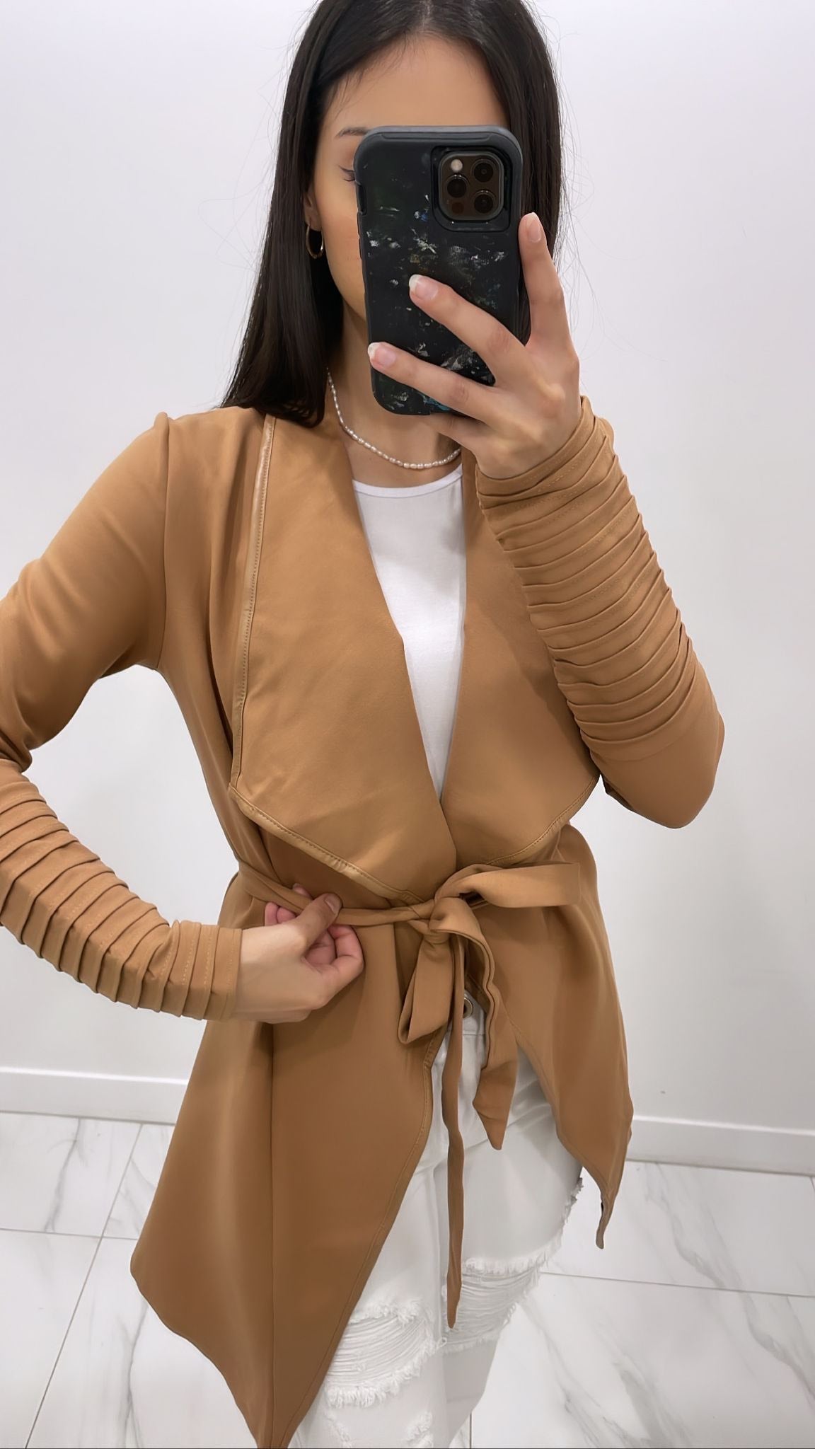 Milani Waterfall Jackets - Tan