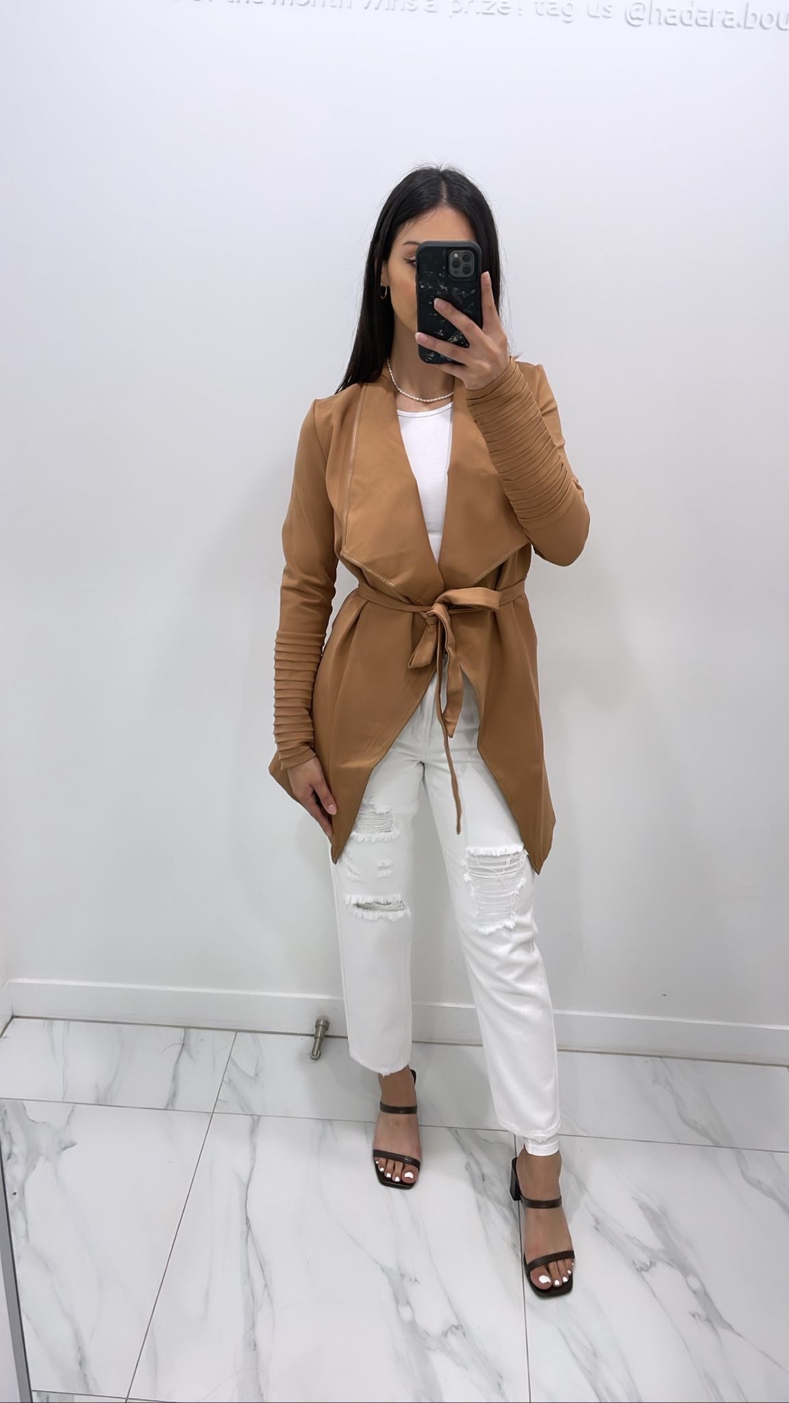 Milani Waterfall Jackets - Tan