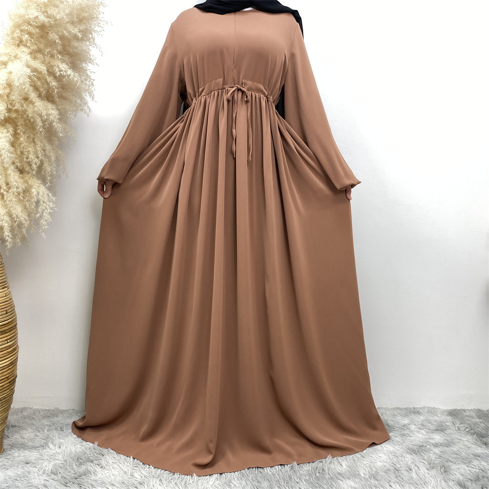 Drawstring Abaya - Tan
