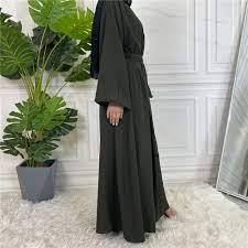 Luxe Open Abaya - Khaki