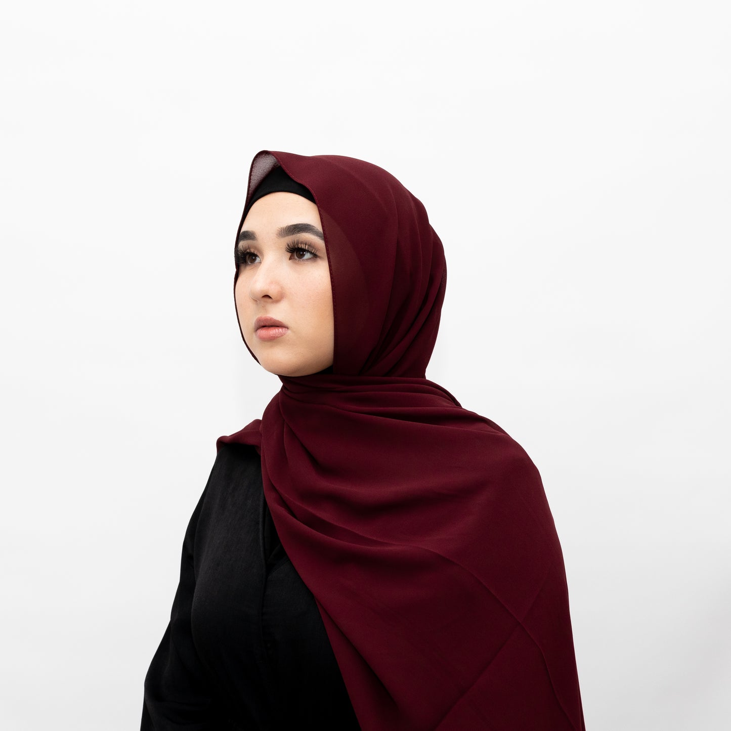 Maroon Chiffon Hijab