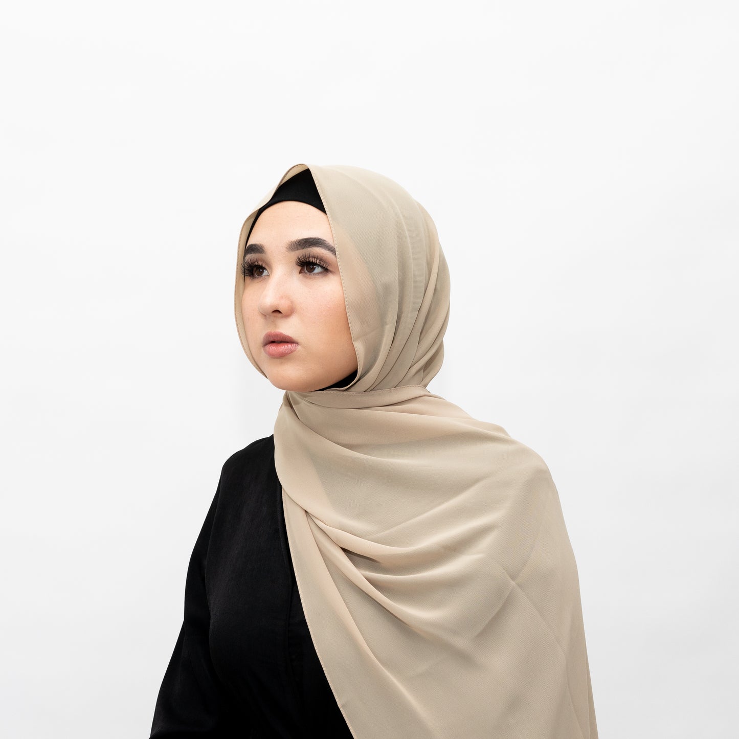 Beige Chiffon Hijab