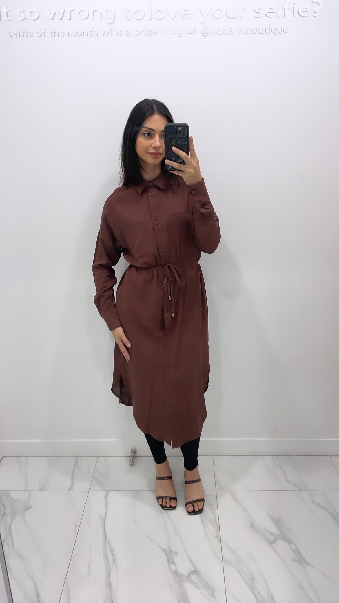 Alana Linen Top - Brown