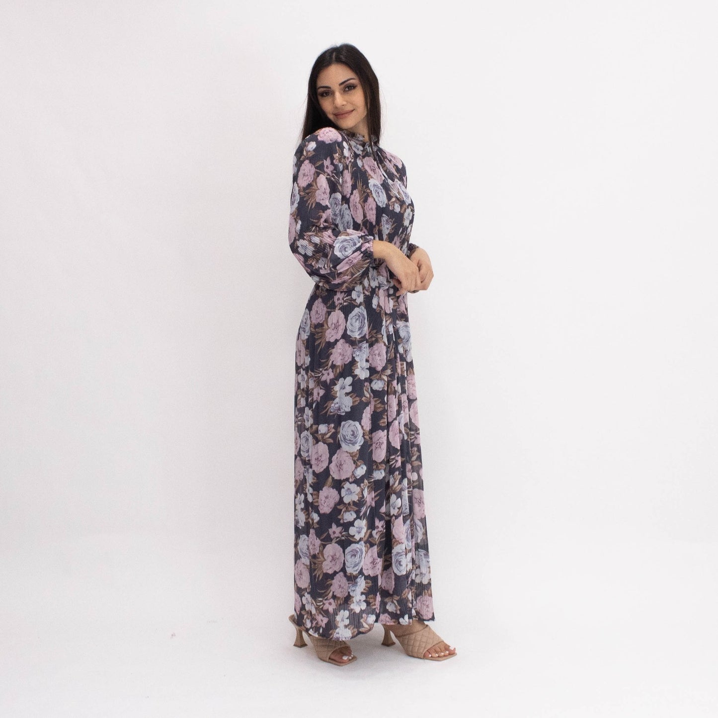 Navy Pastel Rose Dress