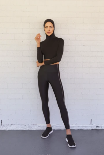 Luxe Hooded Crop Midnight
