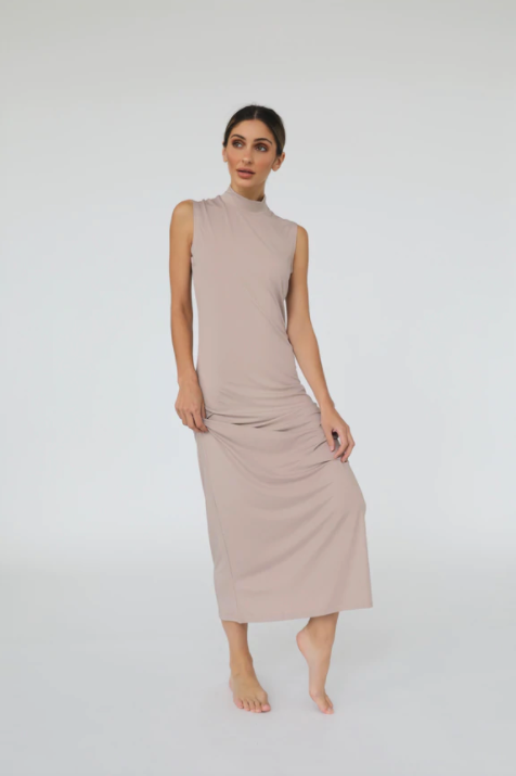 Luxe Sleeveless Slip Dress - Fawn
