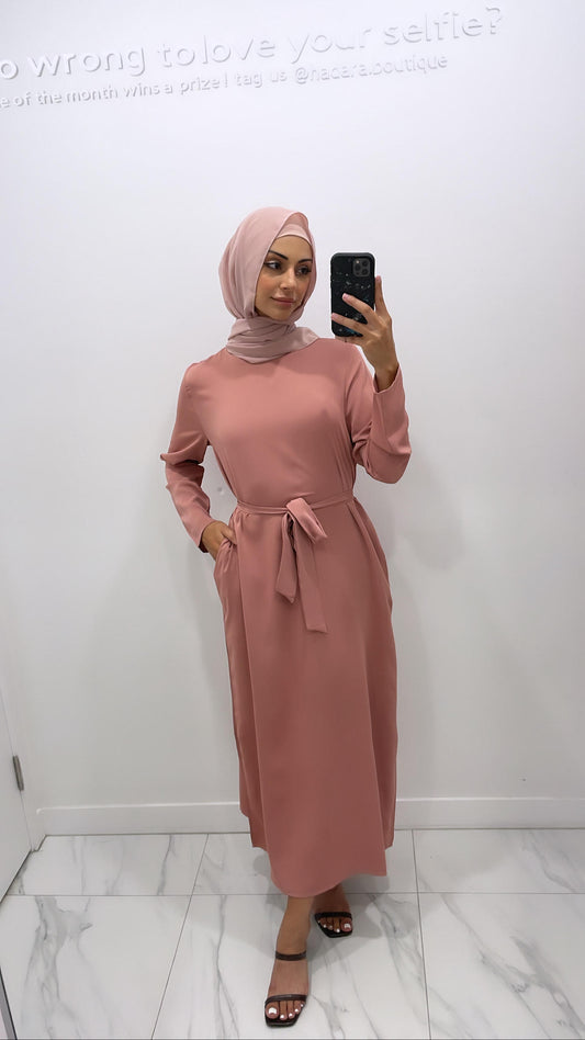 Saffa Abaya Open Sleeve - Blush