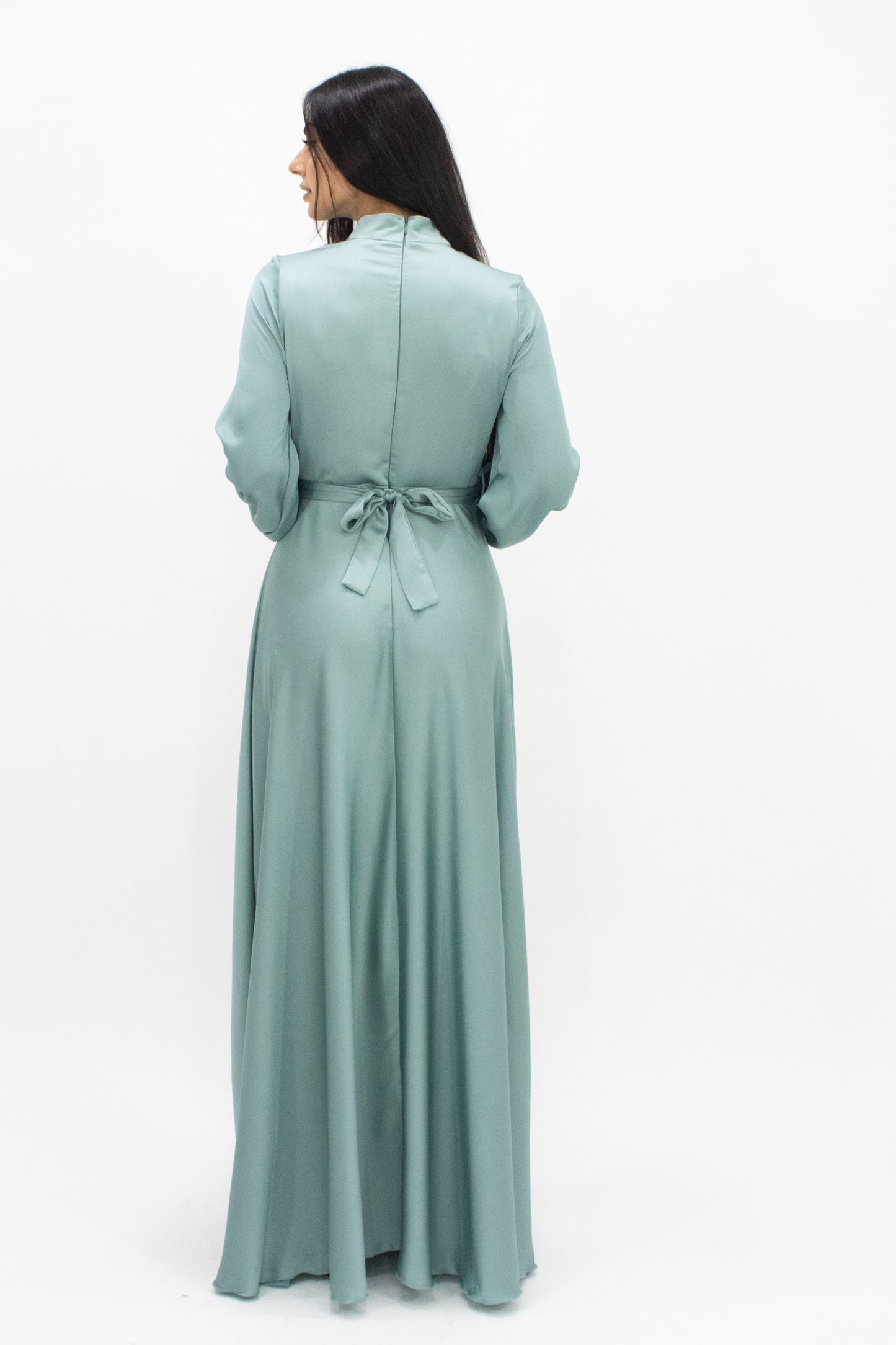 Mariam Satin Gown - Teal