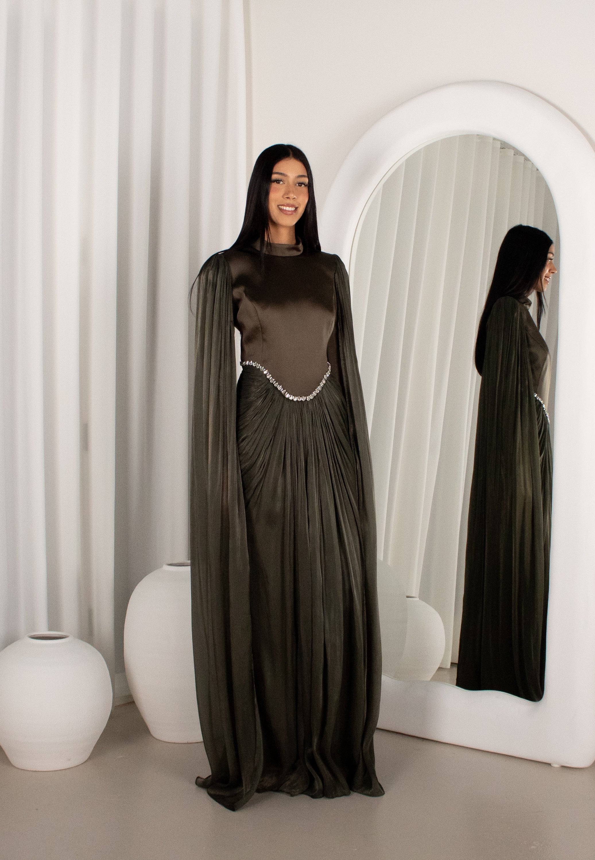 The BAYDAH Gown - Olive – Hadara Boutique