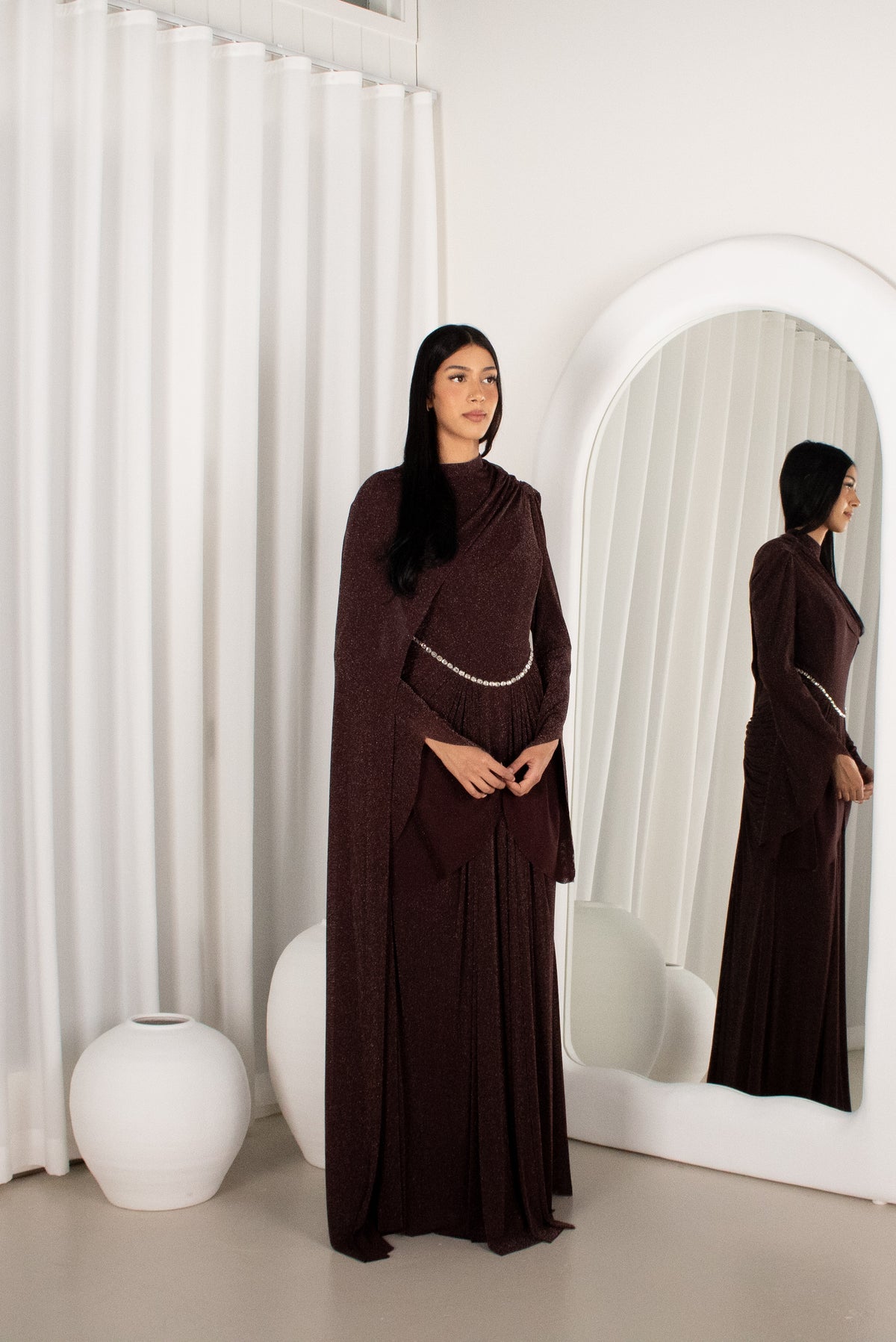Hadara Rosticil The HIRAH Gown - Brown – Hadara Boutique
