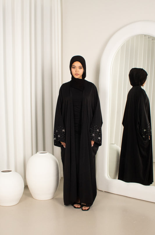 Marni Bow Open Abaya - Black