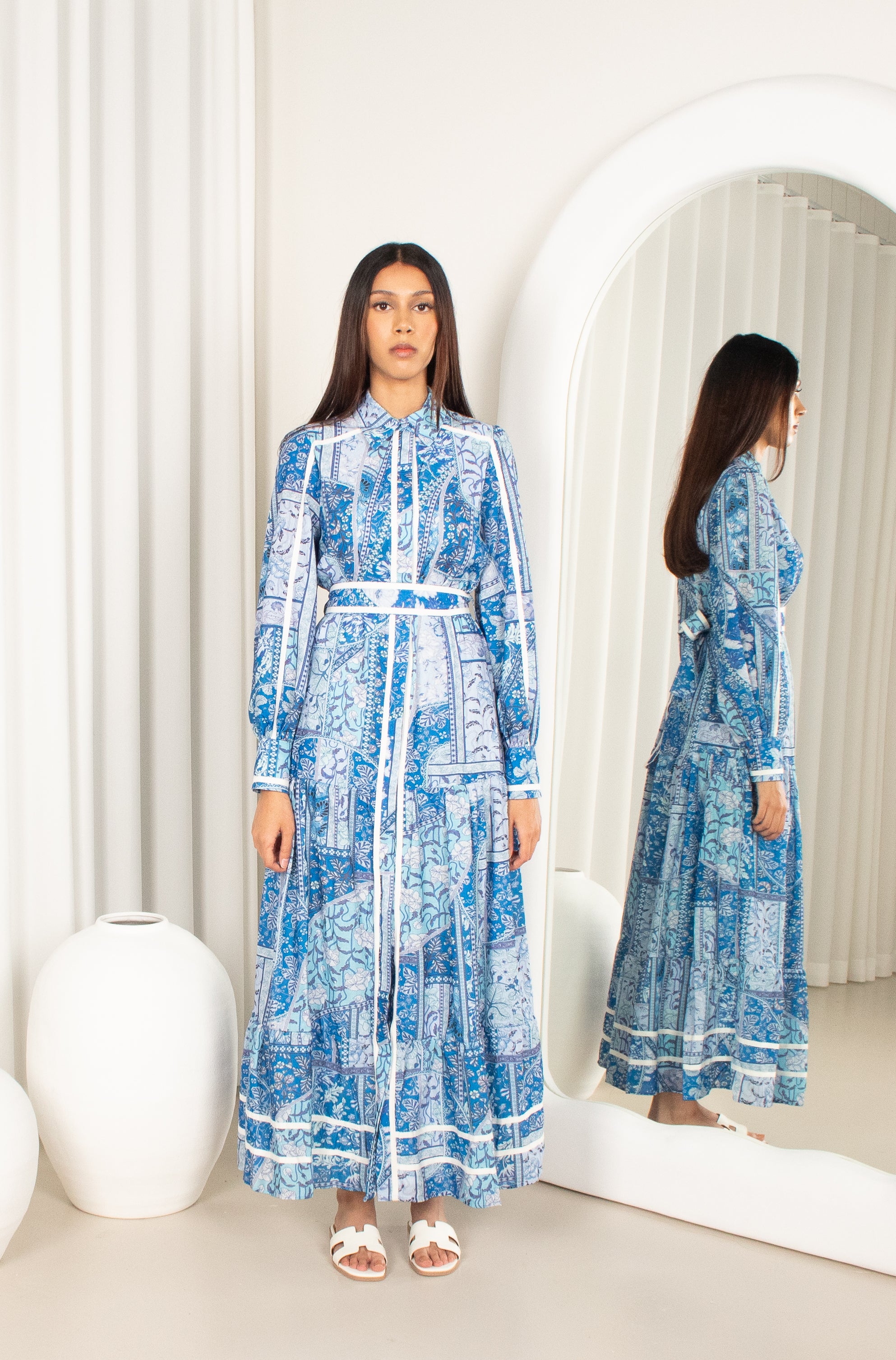 Hadara Rosticil Eliza Dress - Blue – Hadara Boutique