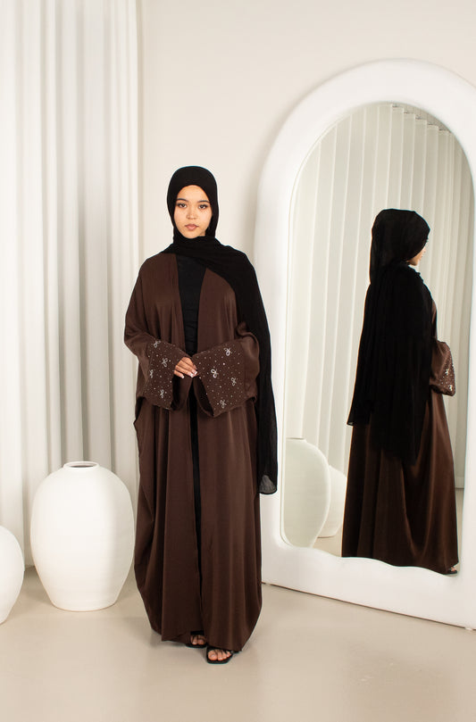 Marni Bow Open Abaya - Coffee