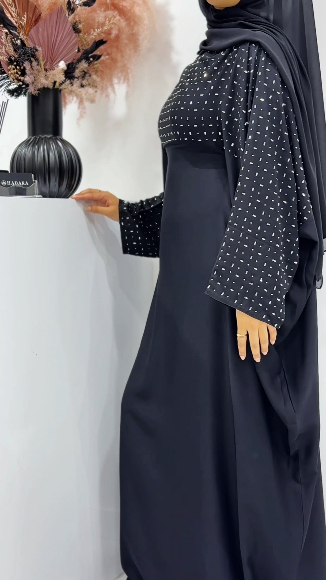 Diamonte Kaftan - Black