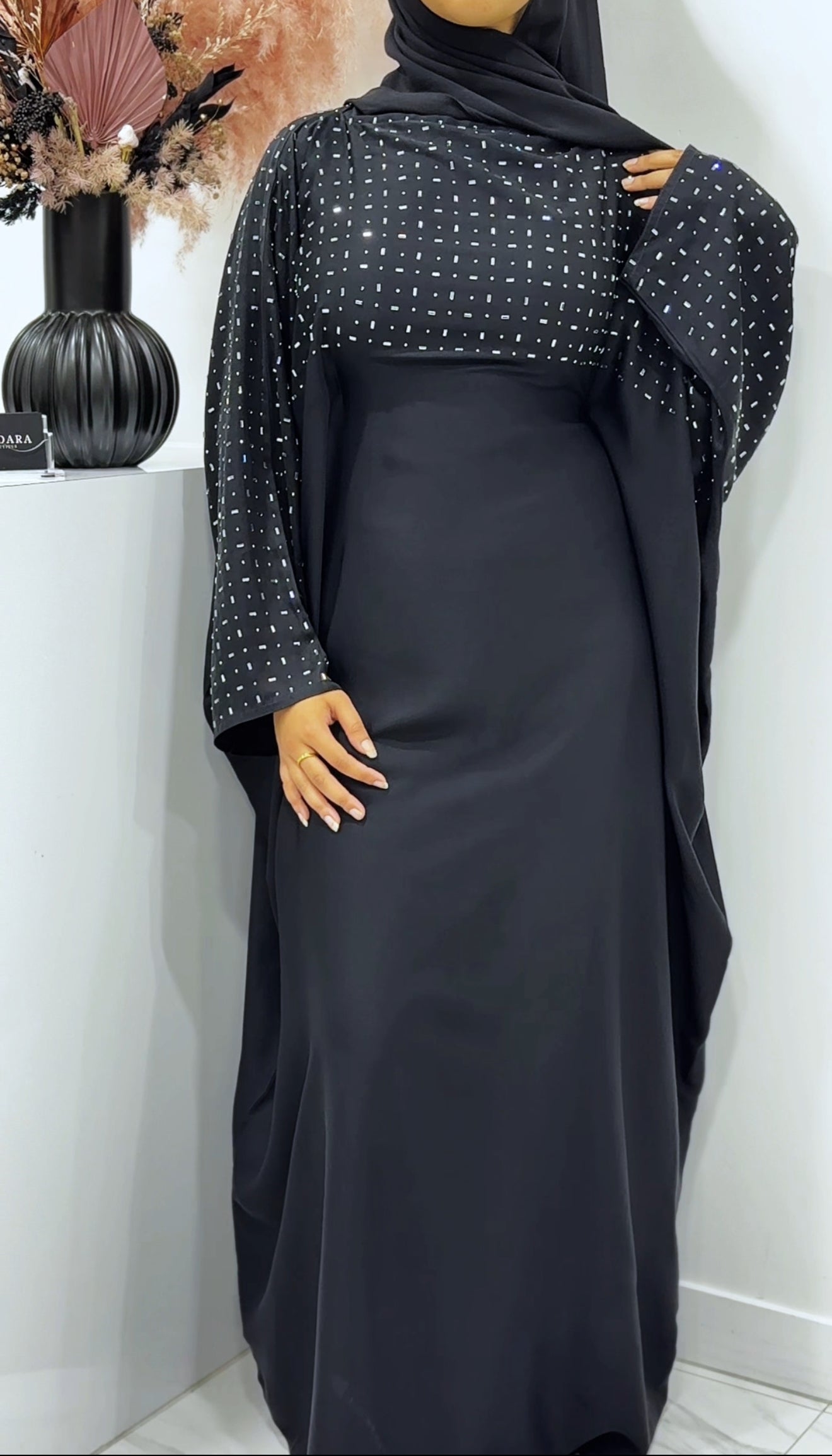 Diamonte Kaftan - Black