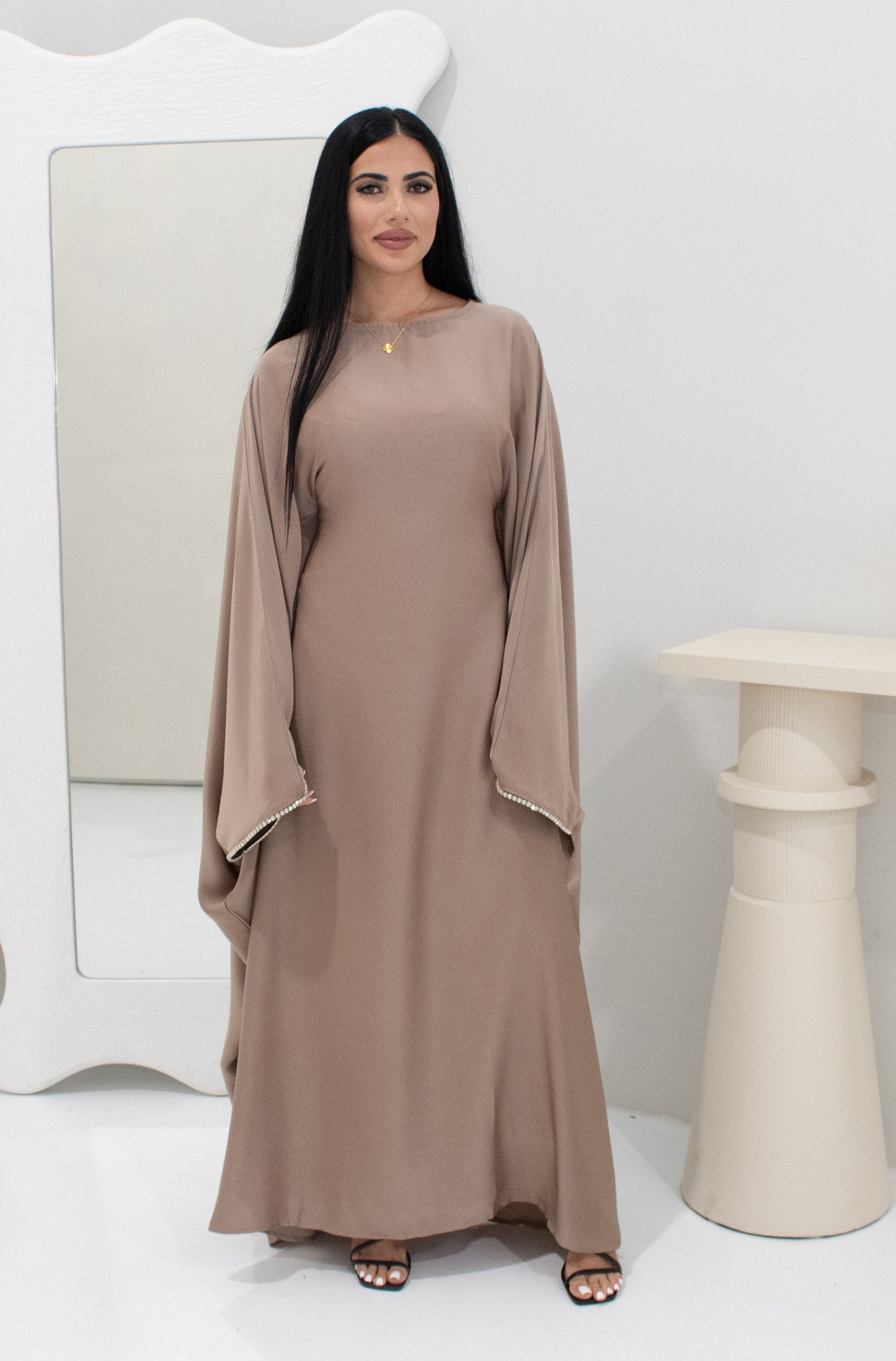 Diamonte Abaya - Mocha