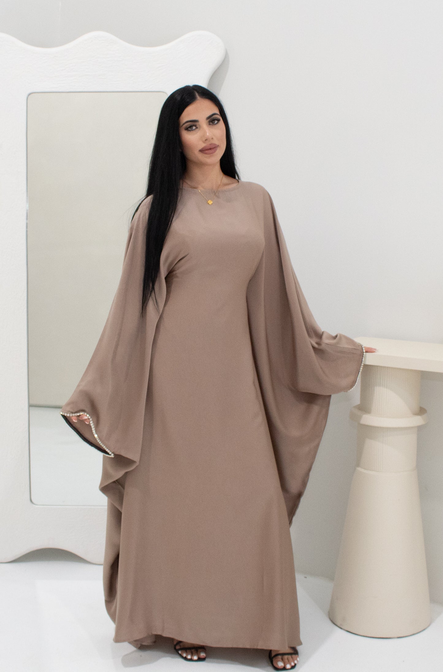 Diamonte Abaya - Mocha