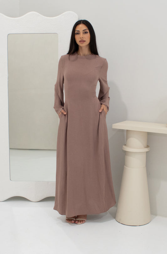 Zaniyah Crepe Dress - Dusty Rose